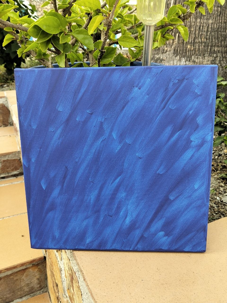 Duo de tableaux abstraits bleus texturés