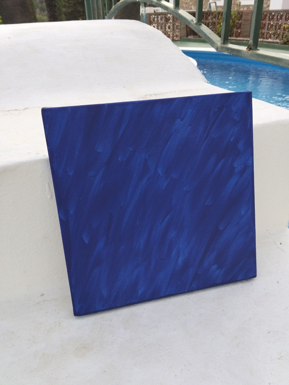 Duo de tableaux abstraits bleus texturés